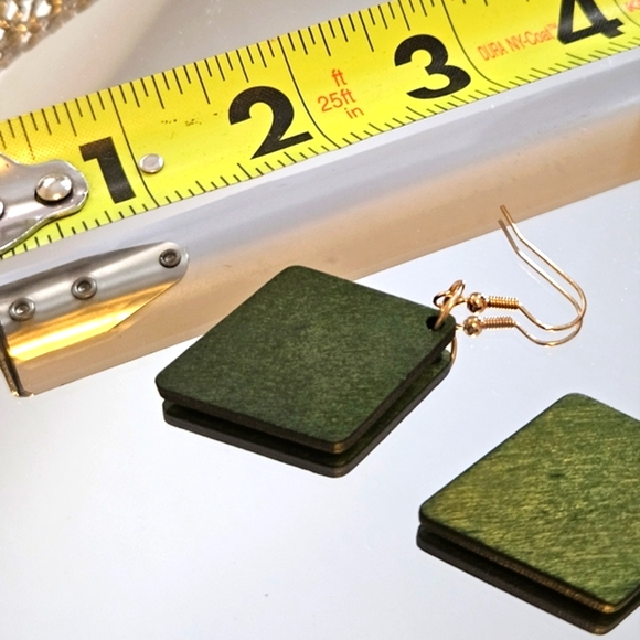 Boho Natural Wood Earrings - Picture 5 of 5